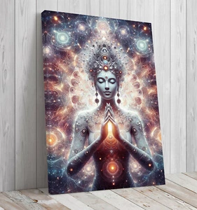Cosmic Female Goddess wall art mounted canvas print ready to hang - Picture 1 of 8