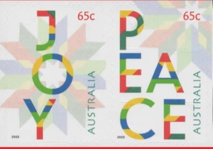 Australia 2022 - 65c Christmas Pair (JOY & PEACE) Self Adhesives - MNH - Picture 1 of 1