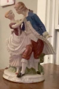 Vintage Victorian Porcelain Figurine. Gentleman & Lady Dancing. 13" Tall - Picture 1 of 6