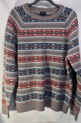 Men's J Crew  Fair Isle Sweater 100% Lambs Wool Crew Neck Pullover Size Large - Image 1 of 4