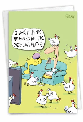 Divertida tarjeta de felicitación de Pascua con sobre - Encontrados todos los huevos Foto 1 de 4