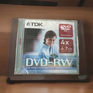 TDK DVD + RW 4x 4.7GB Blank New in Case Sealed - Picture 1 of 2