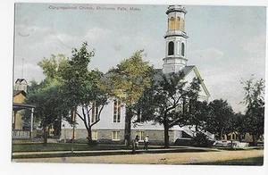 Shelburne Falls MA Congregational Church 1909 Vintage Postcard - Picture 1 of 2