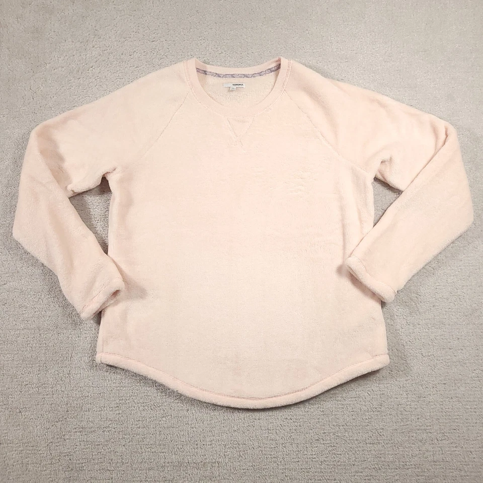 Sonoma Life Style Intimates Womens XL Pink Long Sleeve Sleep Shirt Faux Fur Soft - Image 1 of 4