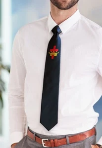 Knights Templar Satin Masonic Neck Tie - [Black Red Gold] - Picture 1 of 3