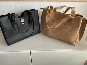 Valentino Designer Handtasche Camel Braun dazu H & M Tasche schwarz NEUWERTIG ! - Bild 1 von 22