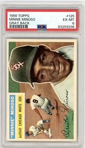 1956 Topps Baseball MINNIE MINOSO #125 zentriert PSA 6 EX-NEUWERTIG GRAU RÜCKSEITE HOF - Bild 1 von 2