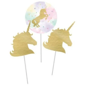 Unicorn Sparkle Centrepiece Sticks X3 Pieces Unicorn Girls Birthday Decorations - Picture 1 of 1