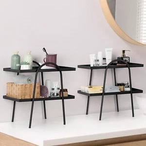 2 Pack Bathroom Countertop Organizer Metal Waterproof Spice Rack Shelf Storage - Picture 1 of 9