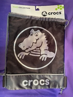 CROCS "Sackpack" Backpack NWT black & silver 12x14" - Image 1 of 4