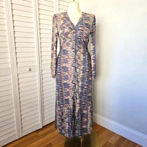 Natura Langarm Maxikleid mit Knopfleiste Damen XL Boho eklektisch Freizeit Lagenlook - Bild 1 von 15