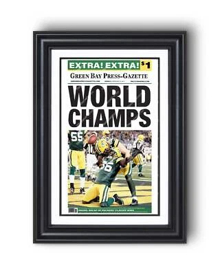 Green Bay Packers Super Bowl Champions XLV 45 2011 enmarcado portada periódico P Foto 1 de 4