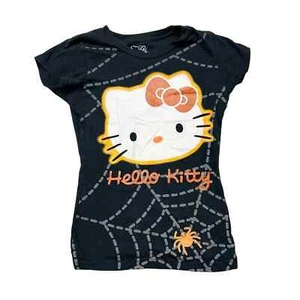 Y2k Hello Kitty spider web halloween baby tee size M youth - Picture 1 of 4