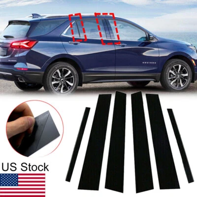 6件装光泽黑色柱柱窗门罩适用于雪佛兰Equinox 2017-2021 — 第 1/4 张图片