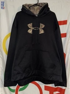 Under Armour Hoodie Mens 3XL Black Digital Camo Hunting Military - Picture 1 of 8