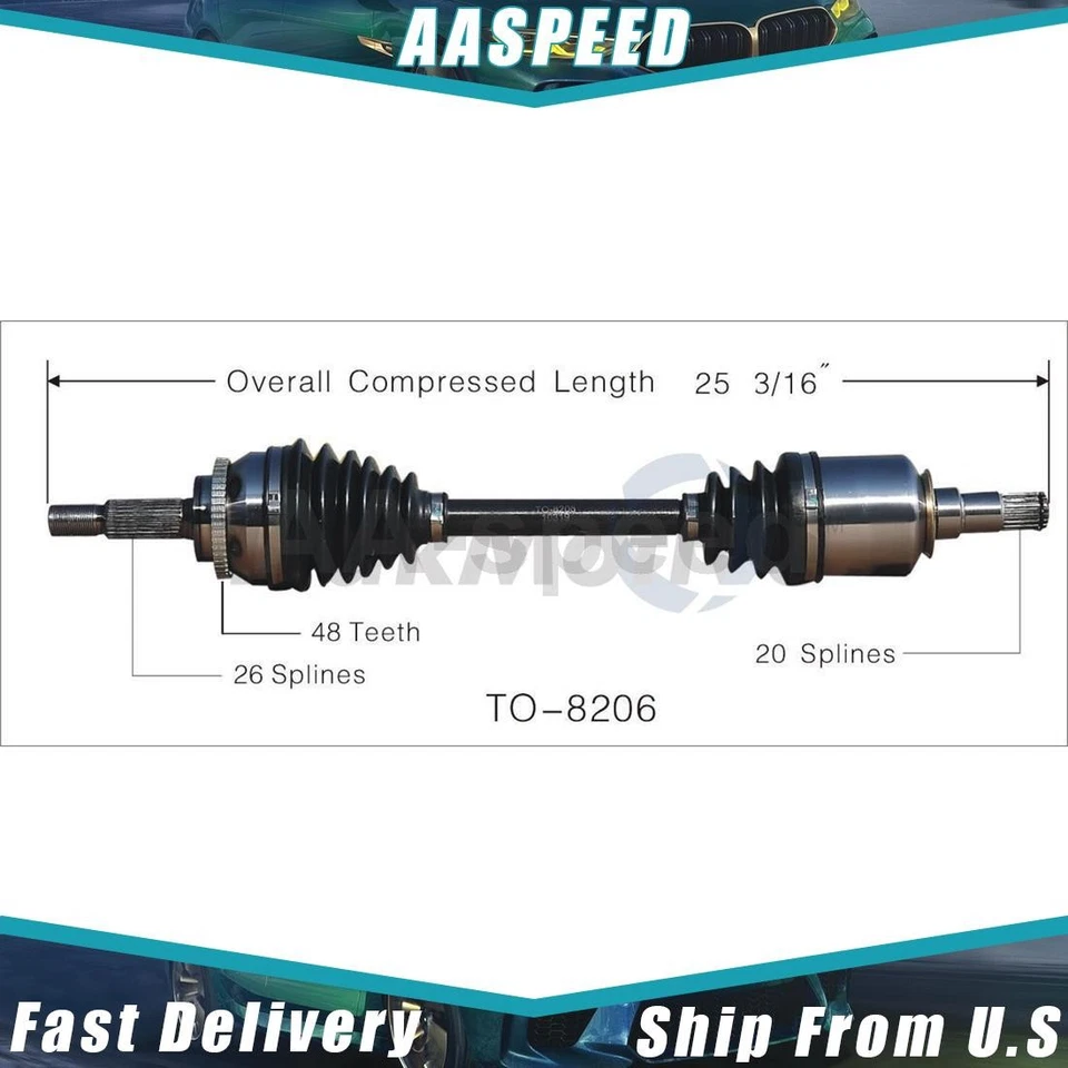 Conjunto de eje CV conjunto de eje delantero izquierdo para Toyota Matrix 2006 2005 2004 2003 Foto 1 de 1