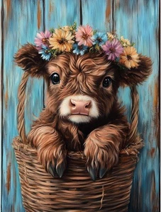 MjhRcll Cow Paint by Numbers for Adults,Highland Acrylic MMT20955 - Picture 1 of 7