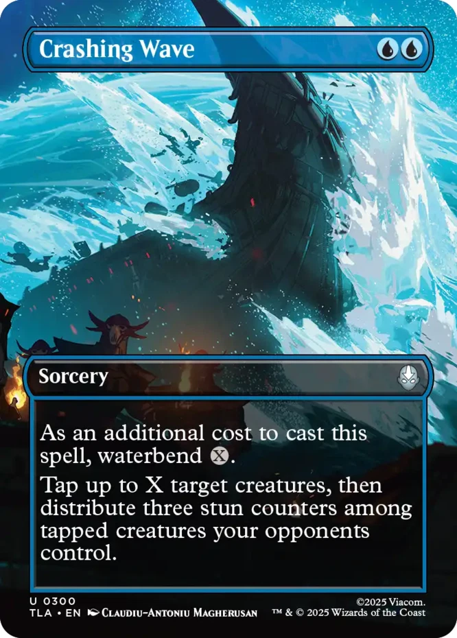 x4 Crashing Wave - Borderless U MTG Avatar: The Last Airbender M/NM, English - Image 1 of 1