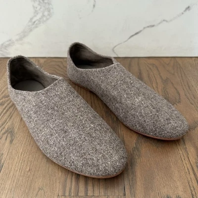 NWT TKEES Kira Wool Round Toe Flat in Heather Grey Brown Size 9B - Image 1 of 4