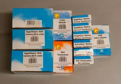 X10 Home Automation Parts, Cameras, Motion Sensors, etc., 12 Pieces, all New. - Image 1 of 3