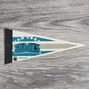 Vintage 1991 San Jose Sharks Mini Pennant NHL Hockey 9" x 4” Felt Banner Flag - Picture 1 of 11