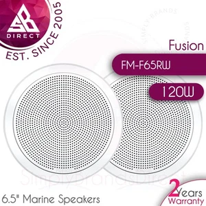 Fusion FM-F65RW 6.5" 120W Flush Mount Round Marine Speakers│4 Ohms│IP65│White - Picture 1 of 5