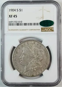 1904 S Morgan Silver Dollar NGC XF-45 CAC Low CAC Pop! - Picture 1 of 2