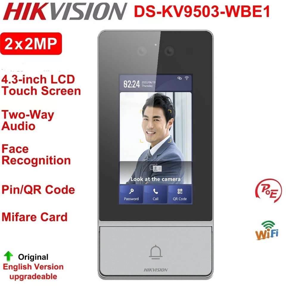 Hikvision DS-KV9503-WBE1 IP Villa Door Station Face Recognition 2-way Audio PoE - Image 1 of 1