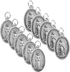 Our Lady of Tears Medal 10 Pack, Antique Silver Color - Picture 1 of 11