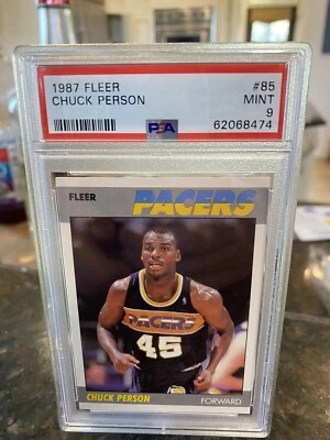 1987 fleer basketball psa 9 MINT #85 Chuck Person  - Image 1 of 2