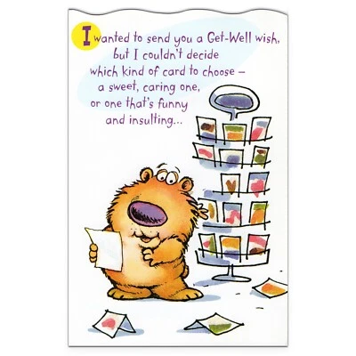 Funny GET WELL Card, Sweet Caring Insulting by American Greetings + Envelope - Image 1 of 4