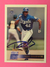1996 Topps, Kansas City Royals - TOM GOODWIN - autographed