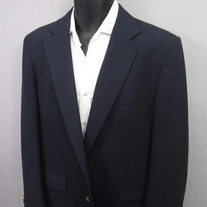 Stanley Blacker Mens Dillard's Sport Coat 44R Blue Blazer Gold Button - Picture 1 of 11