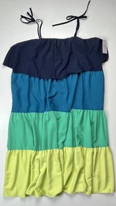Dress Green/Blue XL (16-18) Womens Time and Tru Sleeveless Color blocked - Picture 1 of 14