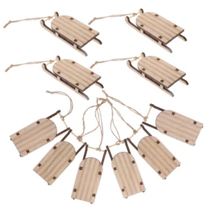 10 Piezas Adornos de Trineo de Navidad Mini Trineos Trineo a Granel Oficina Madera - Imagen 1 de 12