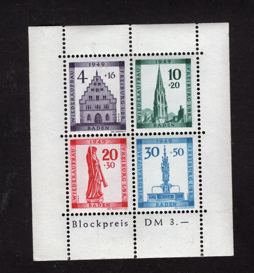 GERMANY BADEN, FRANCE ZONE, MI # BL 1A, MNH - Image 1 of 1