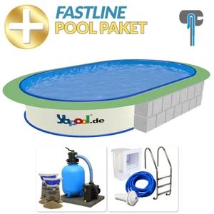 Fastline Pool Paket Ovalbecken 5,3 x 3,2 x 1,5 m Folie 0,8 mm blau - Bild 1 von 8