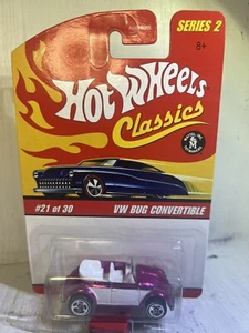 Hot Wheels Classics series 2 - VW Bug Convertible - Pink - HTF! - Picture 1 of 9