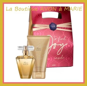 Coffret RARE GOLD EAU de Parfum + Lait corps AVON - Foto 1 di 1