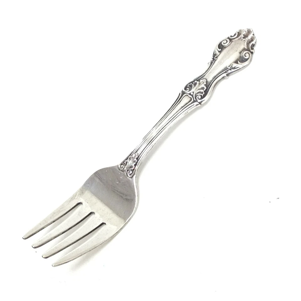 Tenedor de bebé Frank M Whiting plata esterlina patrón de concha georgiana 4-1/4" 17,8 g Foto 1 de 4