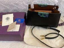 Tory Burch Eleanor Satchel Handbag Shoulder Bag Black Leather