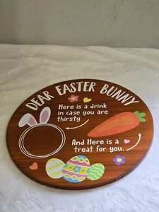 Wooden Easter Base For Cookies Treat Drink for Bunny Tray Wood Plate New - Picture 1 of 6