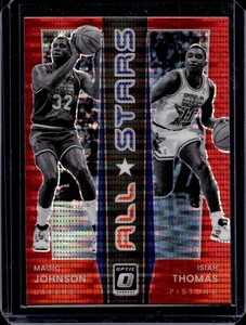 2021 Donruss Optic All-Stars Red Pulsar Prizm Isiah Thomas Magic Johnson #9 HOF