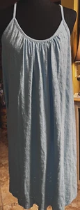 Dreams Co. Blue Adj. Razor Back Eyelet Gown Size Large Cool Summer Beach Patio - Picture 1 of 11