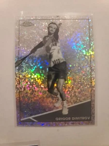 2021 Topps Chrome Tennis Grigor Dimitrov #18 B & W Mini-Diamond Refractor - Picture 1 of 2