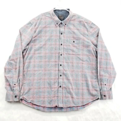 Legacy Copper & Oak Shirt Mens 2XL Red Blue Plaid Corduroy Long Sleeve Button-Up - Image 1 of 4