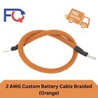 2 Awg Gauge Custom Battery Cable Copper Braided (Orange)