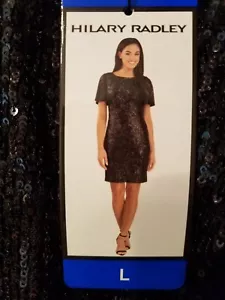NEW Hilary Radley Women’s Black Sequin Formal Elegant Dress - Picture 1 of 2