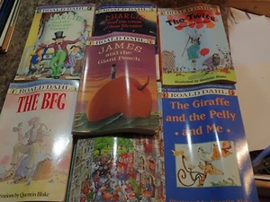 Lot of 7 Roald Dahl paperback books - acceptable conditoin Giant Peach Twits Cha - Imagen 1 de 5