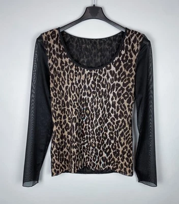 Blusa Mujer Vintage Dolce & Gabbana Malla Leopardo Manga Larga Talla M Foto 1 de 4